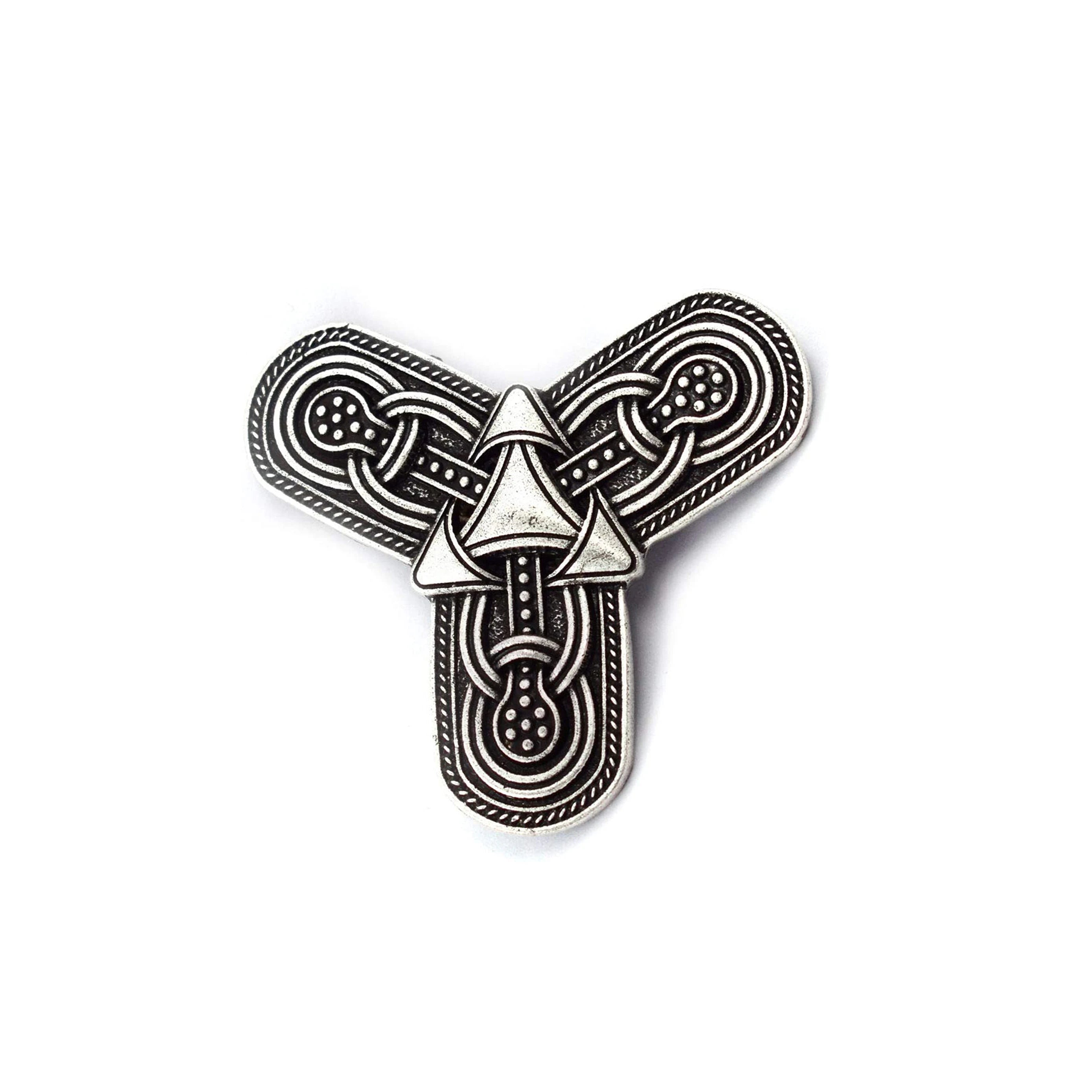 SanLan Viking Trefoil Brooch Viking Jewelry Fibula Brooch Pin Norway 10-11 Century Sweater Clip Brooch