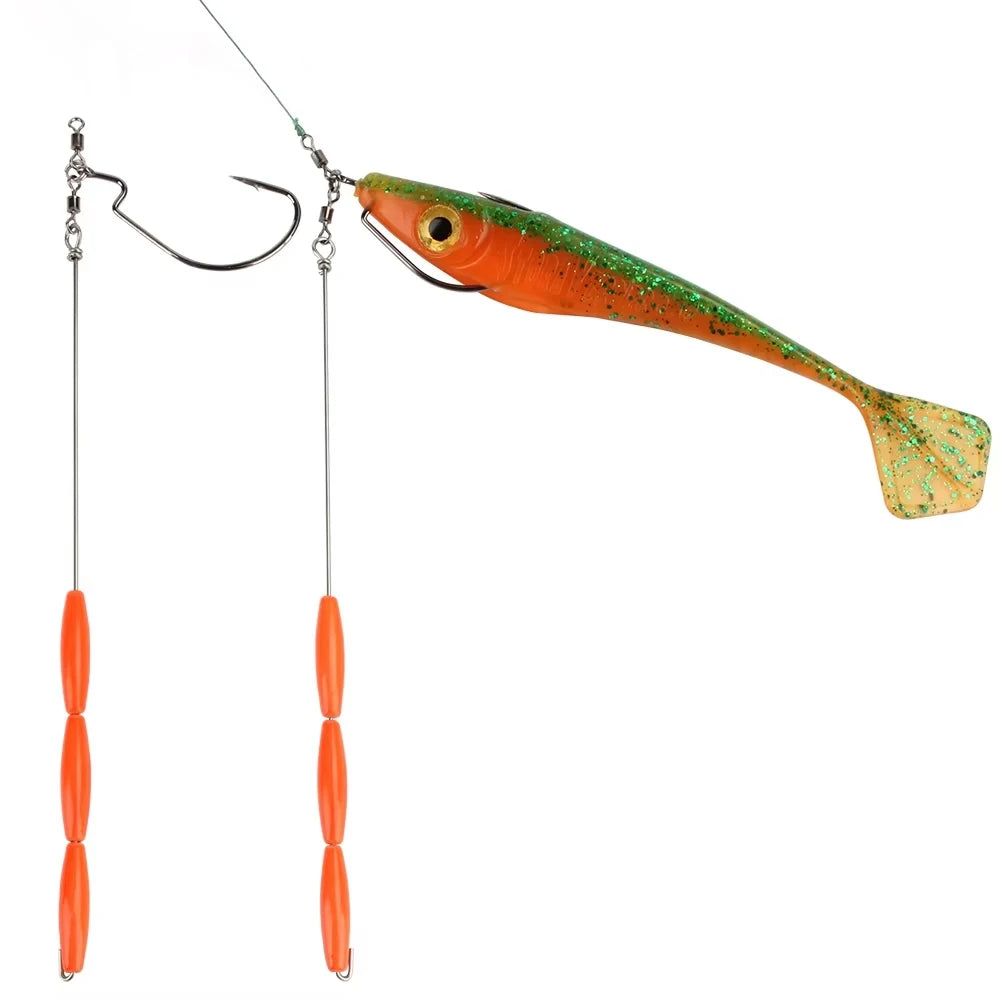Spinpoler Punch Shot Rig Kit Steel Wire Crank Hook Attached Roller Swivels 5g 10g 15g Sinker Lead Pre Rigged Fishing Accessories