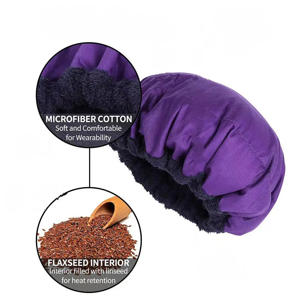 Flaxseed Heating Hair Cap by Microwave Beautemecca Brand 55x62cm Size HC-01 for Deep Conditioning Salon Use