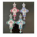 Latest Luxury Alloy Silver Plated Orthodox Russian Pectoral Cross Pendant with Chain in Red Spiritual Gift Box