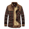 2023 Autumn and Winter New Shirt Men's Plus Velvet Long Sleeve Plaid Thickened Warm Men's Shirt