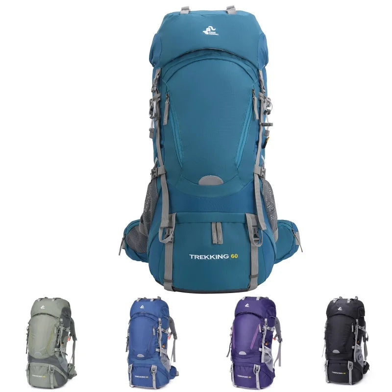 Custom 60L Extra Large Outdoor Travel Hiking Backpack Waterproof Hunting Mountaineering Back Pack Camping Rucksack