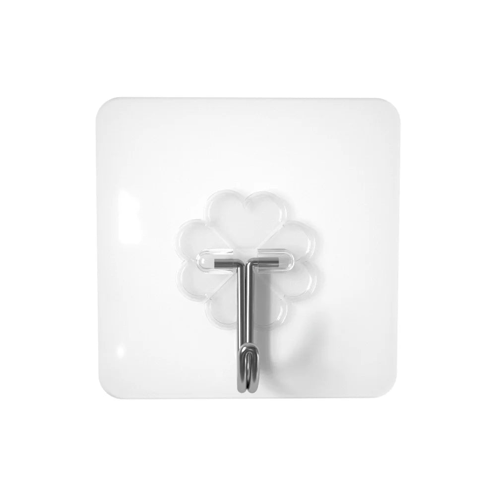Durable PVC and Metal Self-Adhesive Hook for Kitchen & Bathroom Single Wall-Mounted Towel Hanger for Home Wardrobe Storage