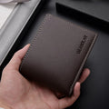 European Fashion Business Wallet Casual Men's Short Black Wallet Slim Card Holder