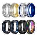 POYA Hot Sell 8MM Simple Wedding Bank for Men or Women Classic Style Tungsten Rings
