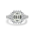 Luxury 8x10mm Emerald Cut White Zirconia Diamond 925 Silver Jewelry Eternity Rings for Women