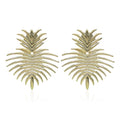 Irregular Fashion Gold Plated Alloy Leaves Earrings Exaggerated Vintage Big Metal Drop Earrings for Women Wholesale Accessories