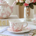 Solhui Fairy Embossed Ceramic Coffee Cup and Saucer Set Afternoon Tea Mug Set