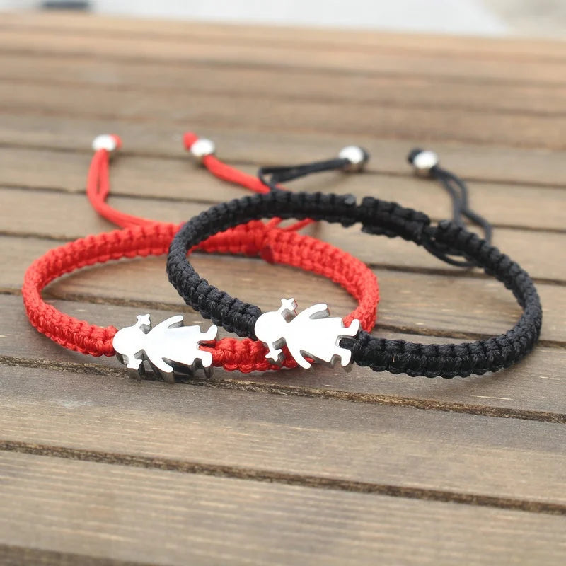 Wholesale New Trendy Lucky Hand Woven Bracelet Adjustable Red Rope Bracelet Creative Boy Girl Figure Bracelet for Women Men