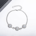 Fashion Luxury Fine Jewelry Chain Link Heart Shaped S925 Sterling Silver Micro-Inlaid Moissanite Bracelets Classic Women