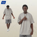 YLS Wholesale Men's 100% Cotton 230 Grams Oversized Drop Shoulder Plain T-Shirt No Label Solid Knitted Blank T-Shirt