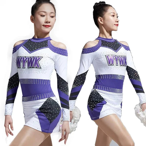2026 New Fashion Pom Girl Outdoor Cheerleading Uniform Women Dancing Show Outfit Girls Football Cheerleaders Suit