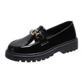 Wholesale Hot Sale Woman Hard Sole Leather Shoes Black Leather Casual Shoes English Wind Hard Sole Adult Leather Shoes