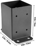 Fence Post Anchor Base Deck Porch Railing Support Trim Coated Steel Post Bracket 4x4" 2mm Dacromet+Electrophoretic Paint