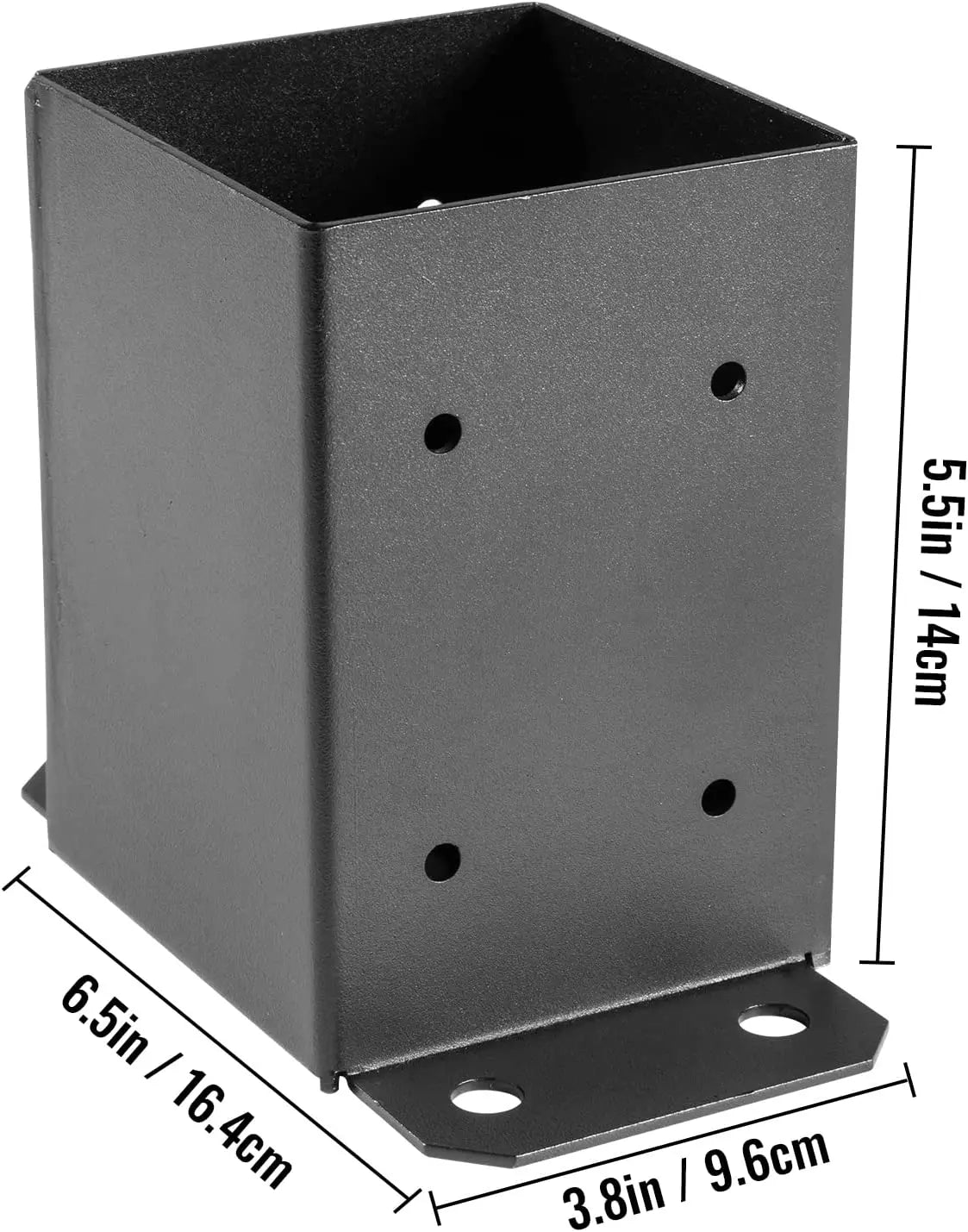 Fence Post Anchor Base Deck Porch Railing Support Trim Coated Steel Post Bracket 4x4" 2mm Dacromet+Electrophoretic Paint