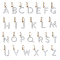 High Quality A-Z Custom Rhinestone Small Alphat Letters Zircon Gold Plated Jewelry Letter Silver Pendant for Necklace Women