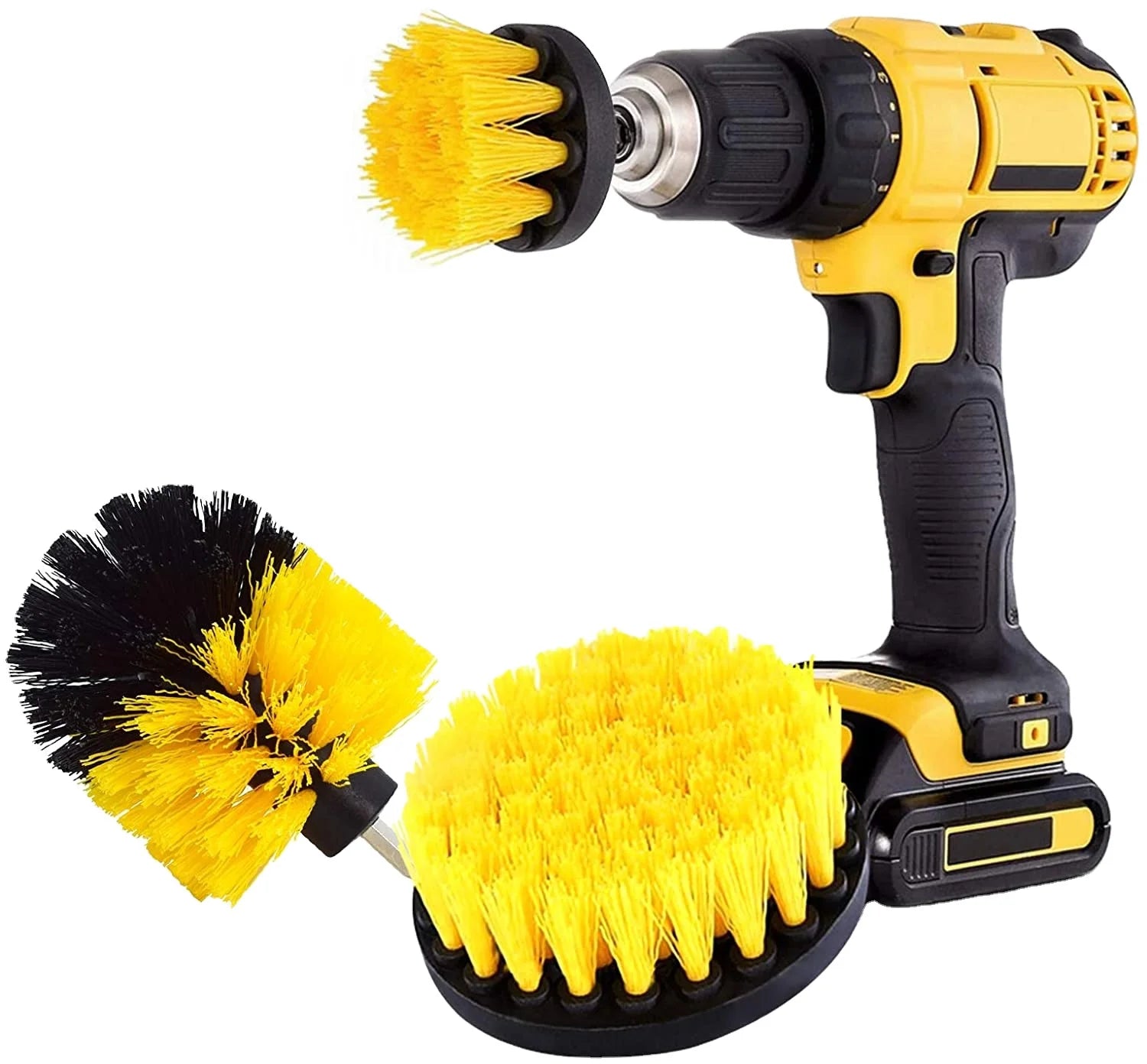 3pcs PP Material Drill Cleaning Brush Scrubber Power Tools for Household Cleaning & Accessories