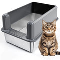 XL Big Size Durable Cat Litter Box Eco-Friendly Odor Control Easy Cleaning Multicats Training Toilet Stainless Steel ABS Cats