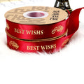 Wholesale Custom Logo Ribbon for Packing Decoration Ribbon Roll Polyester Gold Foil Cintas Red Satin Ribbon