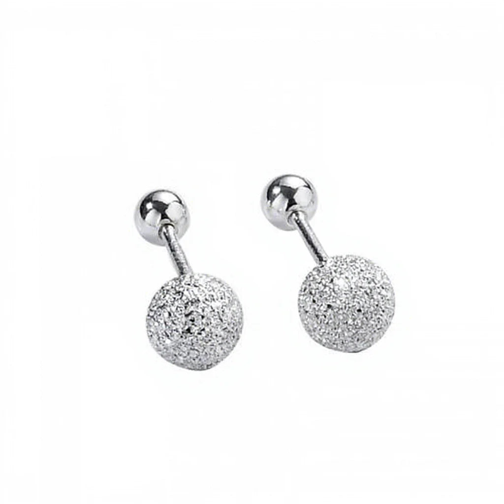 Sterling Silver Stud Earring 925 Simple Ball Earring Woman Silver Color 1725153