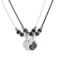 Popular Yin Yang Couple Pendant Necklace Compile Splicing Woven Bracelet Necklace for Friend Couple