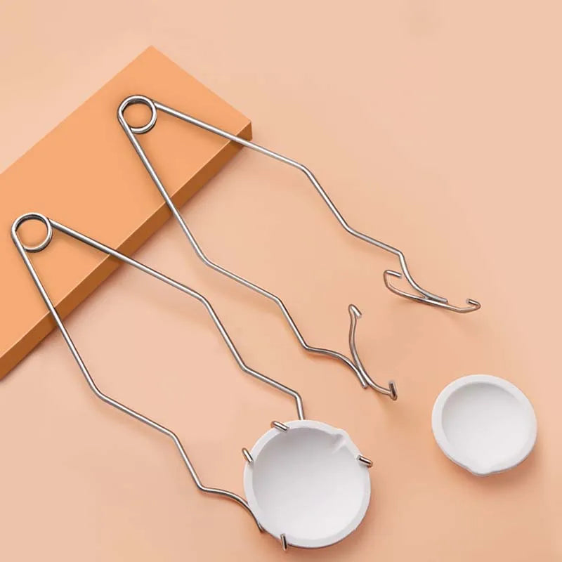 High-Temperature Quartz Ceramic Bowl Dish Holder Stainless Steel Crucible of Regular Size Jewelry Tool Equipment