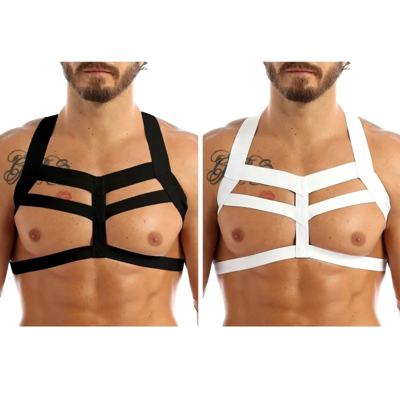 Men Lingerie Nylon Body Chest Harness Bondage Costume Body Harness