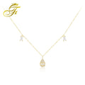 Trendy 18K Gold Pendant Necklace with Solid Gold Chain Link Choker for Women-for Wedding Party or Gift