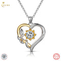 Hot Selling Girl Gift 925 Sterling Silver VVS Moissanite Diamond Heart Love Eternity Pendant Necklace for Women
