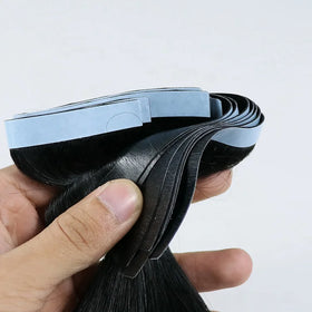 Raw Hair Vendor Single Donor Double Drawn Hair Extensions Seamless Pu Skin Weft
