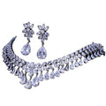 Diamond Non Tarnish Plating Luxury Designer Super Shiny Splendid Zircon Bridal Fashion Jewelry Sets Necklace Women Wholesale