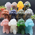 Wholesale Healing Crystal Ornaments Natural Rose Quartz Crystal Chips Resin Dog for Decoration