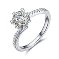 Fashion Women's Engagement Jewelry Iced Out 925 Sterling Silver 6mm 0.8ct VVS Moissanite Diamond Wedding Ring