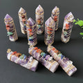 Wholesale Healing Stone Chakra Wrapped Crystal Chips Dream Amethyst Crystal Point Spiritual Tower