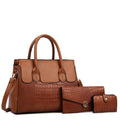 Wholesale Custom Trendy Luxury Ladies Handbags Set Pu Leather Women 3 Pcs Tote Shoulder Bags Hands Bags Set