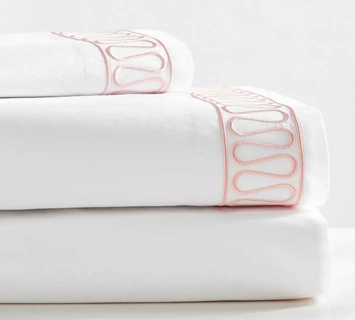 KOSMOS Wholesale King Size Bed Sheets Embroidered Woven Pattern Bedding