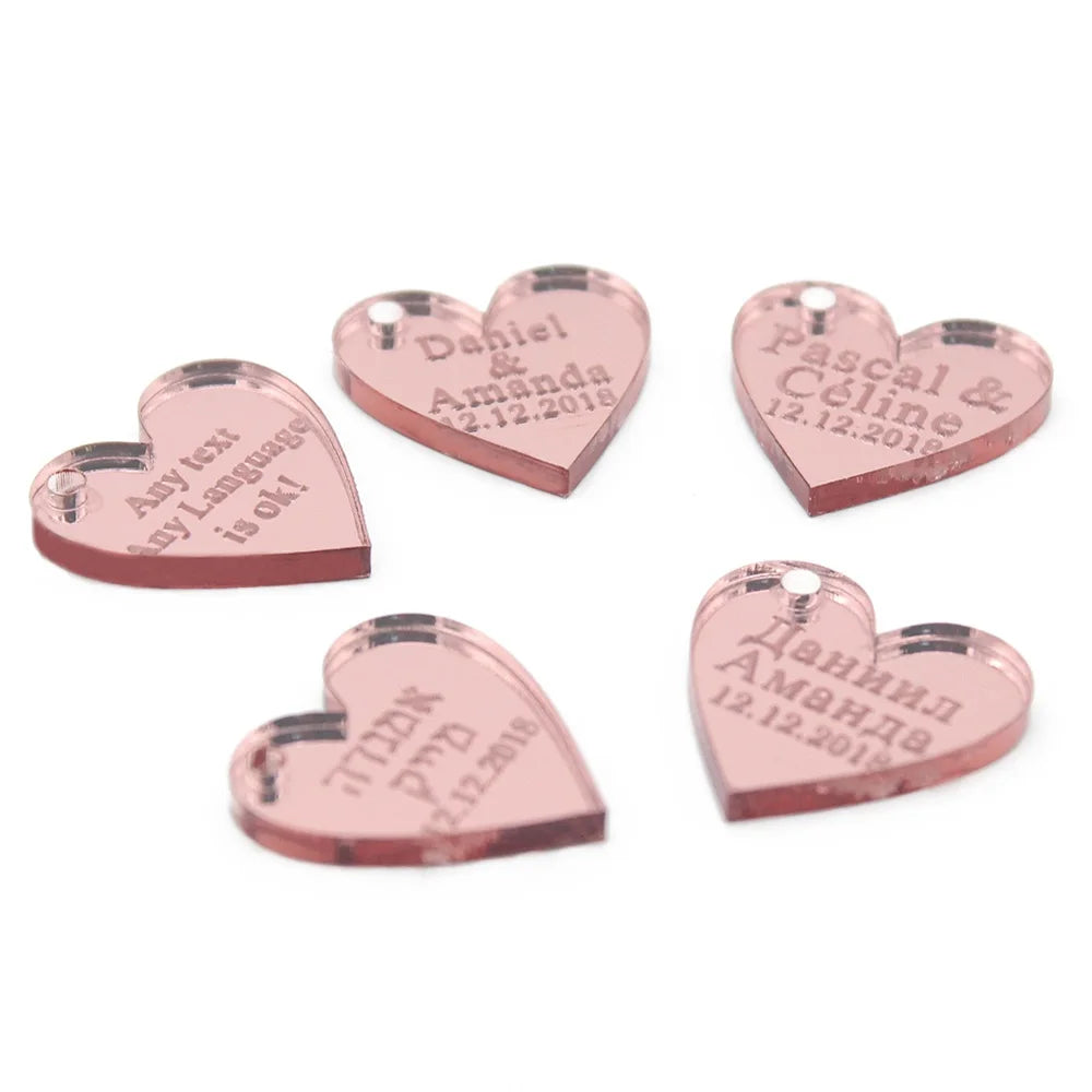Mini Size Laser Cut Acrylic Card Candy Box Gift Tag with Guest Name for Wedding Greeting and Thank You Combo