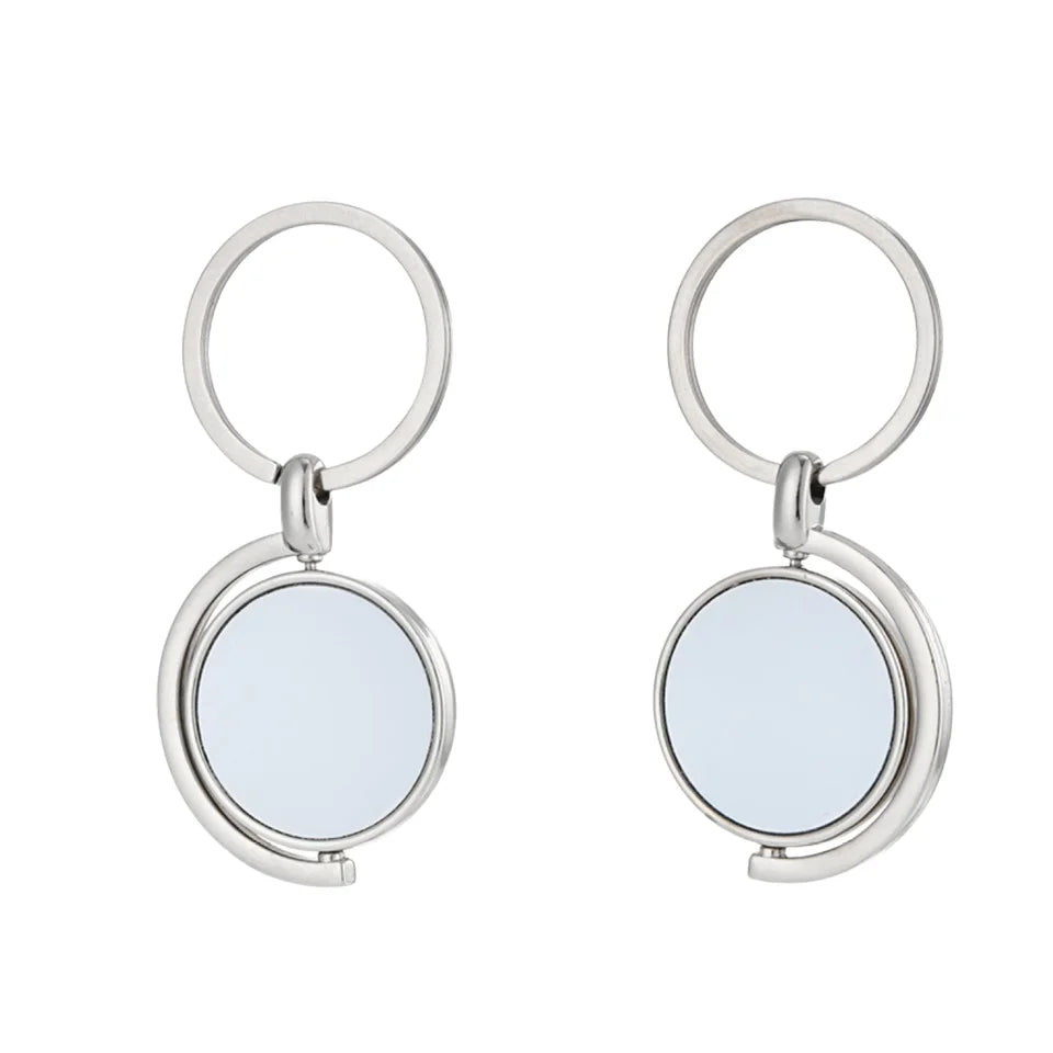 Cross-Border DIY Digital Photo Keychain Metal Blank Thermal Transfer Pendant Sublimation Laser Promotional Carabiners Keychains