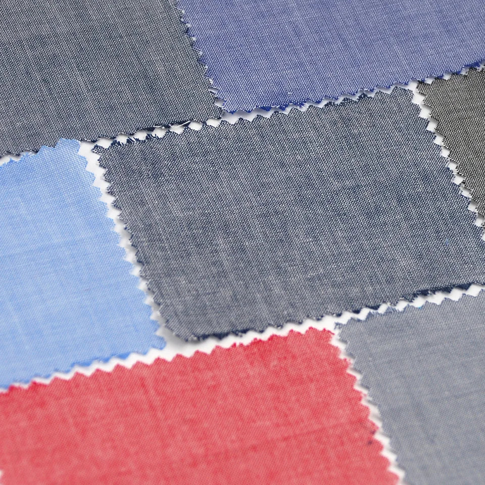 Best Factory Price Two Tone Yarn Dyed Chambray Style Customized Colorful 100% Cotton Fabric for Shirts Garment
