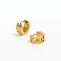 Fenny 18K Gold-plated Wholesale Tarnish Free Permanent Chunky Multi-layer Band Huggie Stainless Steel Earring for Women