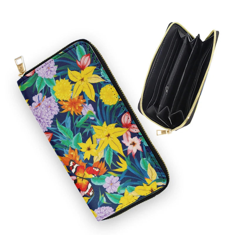 High Quality Leather Cute Long Zipper Wallet for Women Kids PU Wallets Cartoon Anime Stitch Coin Purse Wallet