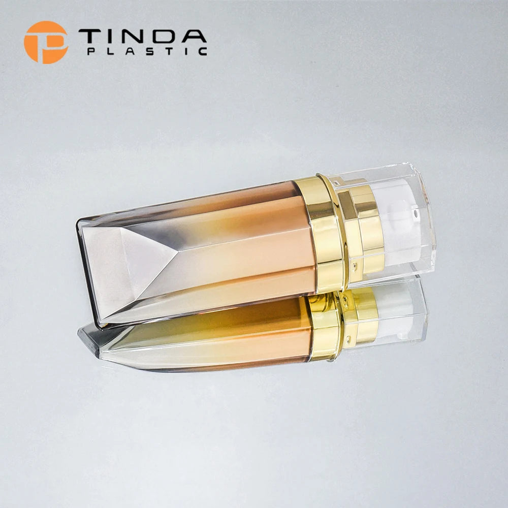 Factory Cosmetic Acrylic Gold 30ml Airless Pump Bottle for Foundation Serum Skin Care Serum Shampoo