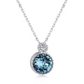 925 Silver Ocean Heart Zircon Fashion Light Luxury Mothers Birthstone Sterling Silver Necklace for Women