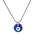 Evil Eye Necklace Blue Turkish Glass Leather Rope Evil Eye Necklace for Women Men Lucky Protection Necklace