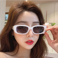 2026 Custom Logo UV400 Vintage Retro Trendy Sunglasses for Women Small Rectangular Rectangle Sun Glasses Yellow Purple Blue PC