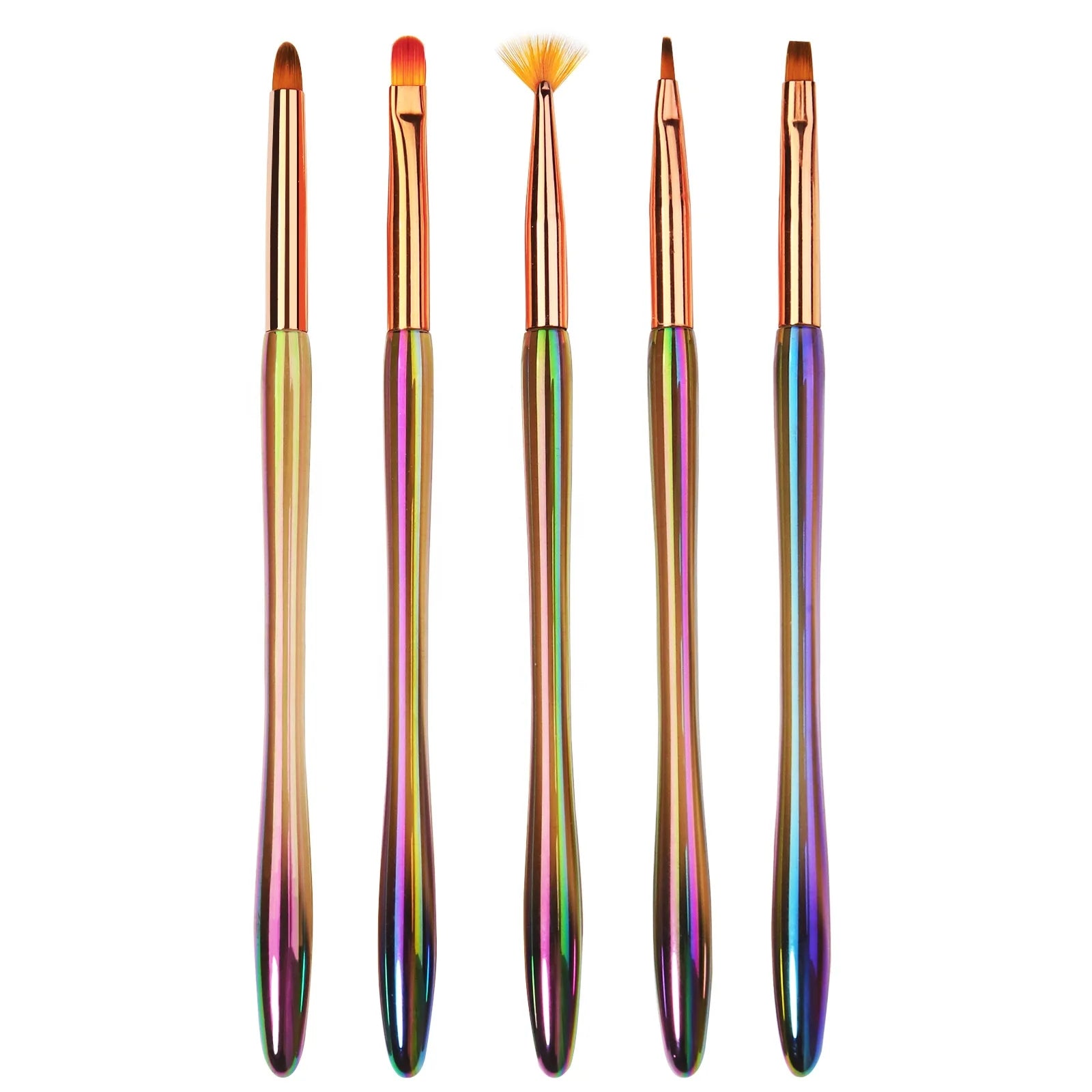 Gel Nail Polish Nail Art Brush Rainbow Handle Drawing Pen Nail Art Extremely Fine Liner Brush Beauty Painting Brush