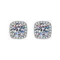 2025 Trendy Colored Diamond Wedding Earrings Silver Plated Cubic Zirconia CZ Geometric Stud Earrings Jewelry for Brides