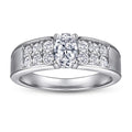 OAHLAN Women 925 Sterling Silver Rings 0.5Ct Four Claws Cubic Zirconia Oval Engagement Ring Wholesale