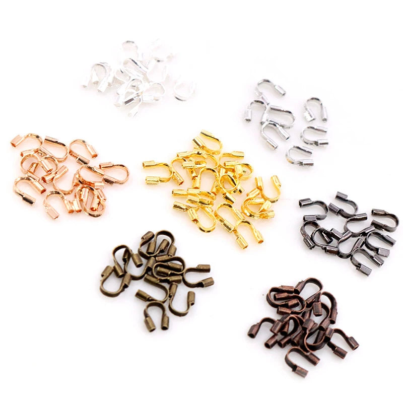 100pcs/lot 4.5x4mm Wire Protectors Wire Guard Guardian Protectors Loops U Shape Accessories Clasps Connector for Jewelry Making