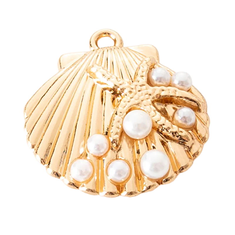 DIY Jewelry Accessories Bracelet Necklace Gold Oil Dripping Alloy Pendant Earring Pendant Conch Pearl love Shell Bracelet Neckla